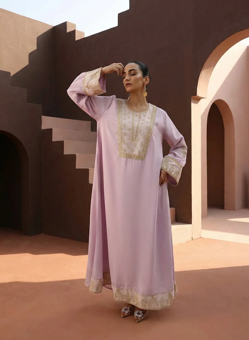 آي شين عباية مطرزة منسوجة بلون الليلكي